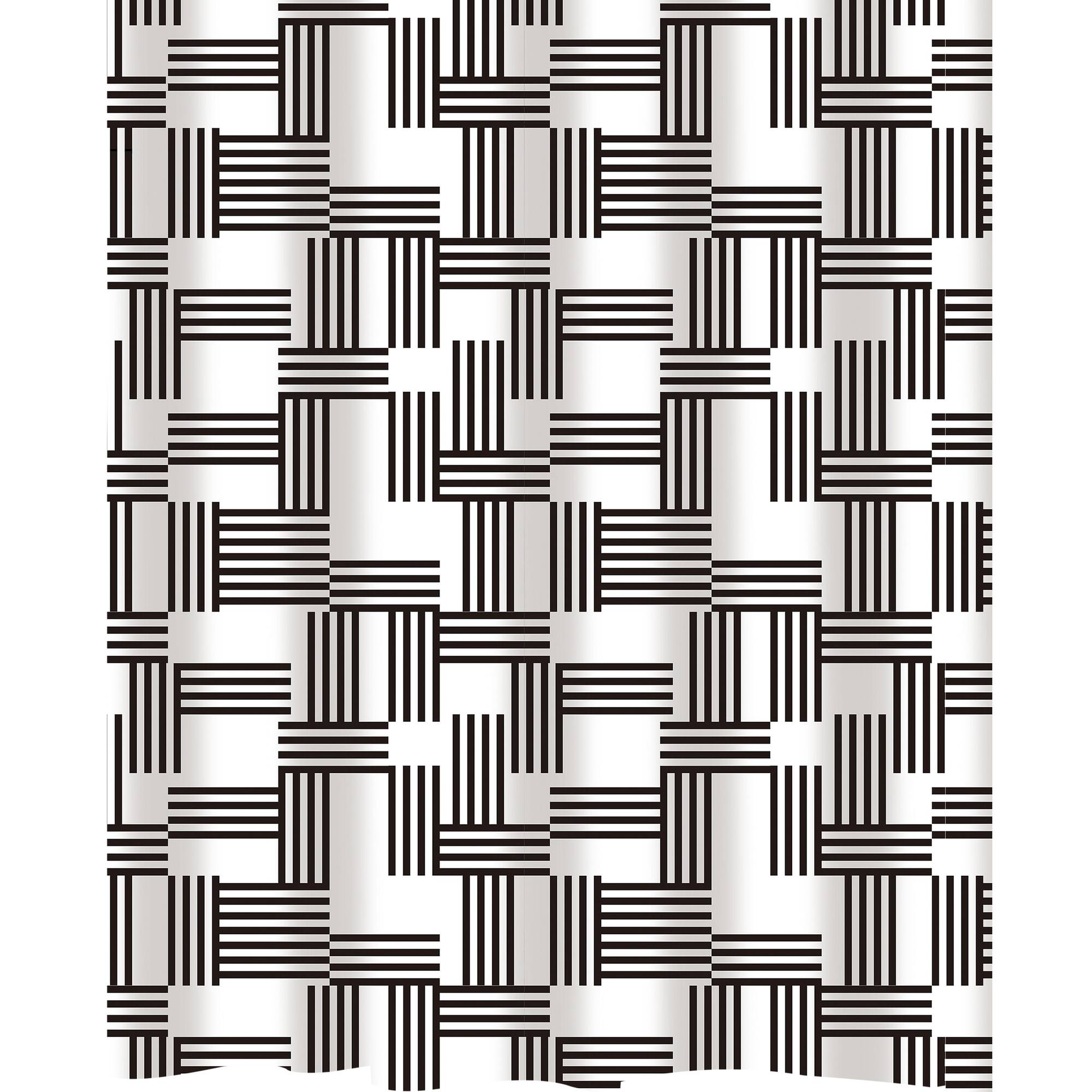 Bath Bliss Woven Stripes Design Shower Curtain